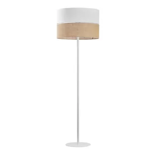 Euluna Lampa podłogowa Linobianco, klosz z tkaniny i juty - Lampy stojące - miniaturka - grafika 1