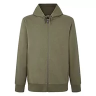 Bluzy męskie - Hackett London Męska bluza z kapturem Essential Hoody FZ, brązowa (Khaki), M, Brązowy (khaki), M - miniaturka - grafika 1