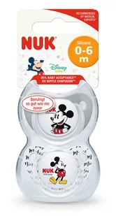 NUK NUK Smoczek Uspakajający 0-6M ""1"" DISNEY  MIKI SILIKON 2szt. 730130A - Smoczki uspokajające - miniaturka - grafika 1