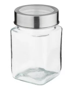 Słoik Pojemnik Kwadratowy Z Srebrną Pokrywką 700Ml - Pojemniki kuchenne - miniaturka - grafika 1