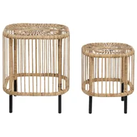 Ławy i stoliki kawowe - Zestaw 2 stolików ogrodowych rattanowy naturalny CESANTICO - miniaturka - grafika 1