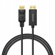 Kable - Kabel adapter DisplayPort do HDMI Savio CL-183 1,5m - miniaturka - grafika 1