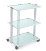 Meble kosmetyczne - Pomocnik kosmetyczny fryzjerski do salonu ST027B uniwersalna szafka wózek stolik na kółkach z trzema półkami - miniaturka - grafika 1