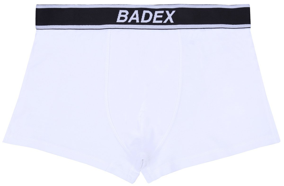 Białe, męskie, bawełniane bokserki BADEX S