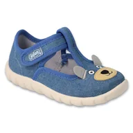 Buty dla dziewczynek - Befado zwierzaki obuwie dziecięce 627P003 niebieskie - miniaturka - grafika 1