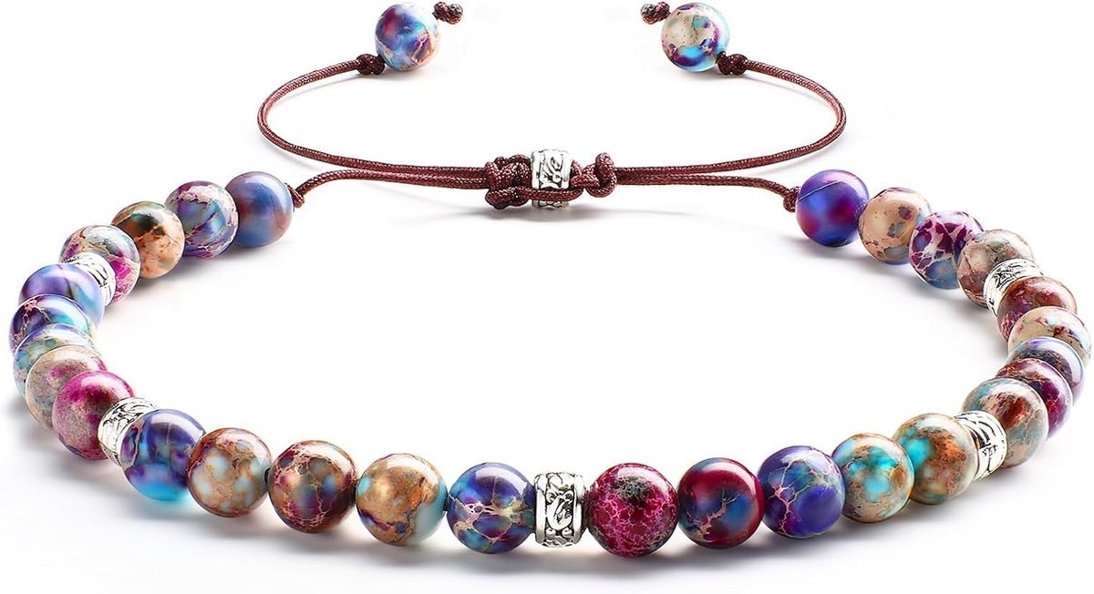 Dochais Bransoletki z pereł dla kobiet, styl boho, kamień naturalny, regulowane bransoletki w stylu boho, kolorowe bransoletki kryształowe, prezenty..