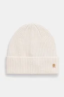 Czapki damskie - Tommy Hilfiger czapka kaszmirowa kolor beżowy wełniana AW0AW16623 - miniaturka - grafika 1