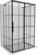 Kabiny prysznicowe - Mexen Rox-3S L kabina prysznicowa 3-ścienna rozsuwana prawa 100 x 85 cm, czarna kratka, czarna - 8C2L-100-085-70-77-3S-P - miniaturka - grafika 1