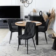 Krzesła - Krzesło Tapicerowane do Salonu ROBIN 2 Czarne Nowoczesne Loft - miniaturka - grafika 1