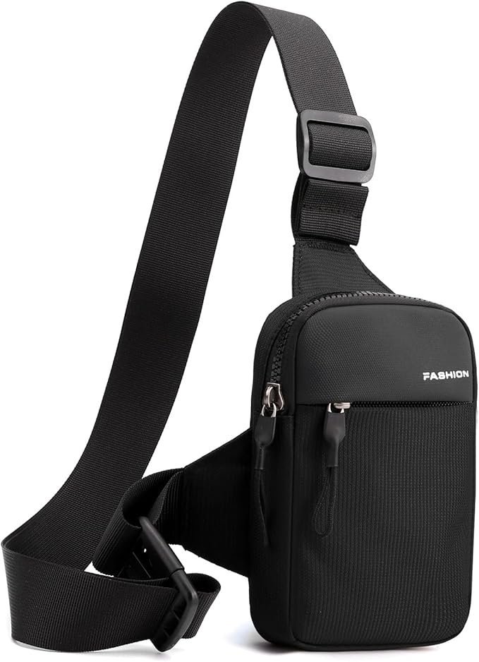 Mała Saszetka na Ramię Wodoodporna Czarna Sportowa Torba Regulowany Pasek