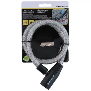 Dunlop - Zapięcie do roweru spiralne na klucz 65 cm (biały) - Zabezpieczenia do roweru - miniaturka - grafika 1
