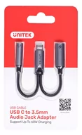 Kable komputerowe i do monitorów - Unitek M205A USB-C-minijack 3,5mm i USB-C 60W - miniaturka - grafika 1