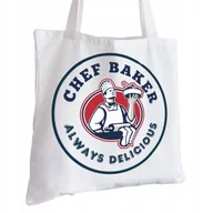 Torby i wózki na zakupy - Torba Bawełniana biała dla Piekarza Na Prezent ekologiczna Trwały Nadruk - miniaturka - grafika 1