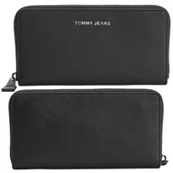 Portfele - Tommy Jeans duży klasyczny portfel damski czarny bilon AW0AW11849 - miniaturka - grafika 1