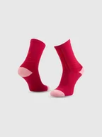 Skarpetki i podkolanówki sportowe - 4F Skarpetki trekkingowe długie damskie - różowe 39-42 - miniaturka - grafika 1