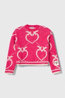 Swetry dla dziewczynek - Pinko Up sweter dziecięcy kolor fioletowy - grafika 1