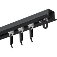 Karnisze - Szyna sufitowa DECASTYL MS Zero z agrafkami pojedynczy 200 cm Czarny - miniaturka - grafika 1