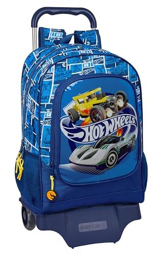 Safta Hot Wheels Sonny plecak dziecięcy, model 522 z wózkiem 905, idealny dla dzieci w różnym wieku, wygodny i wszechstronny, jakość i wytrzymałość, 32 x 42 x 14 cm, granatowy, Granatowy, Estándar,