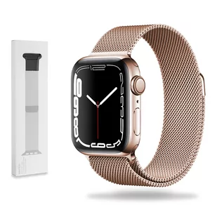 Metalowa Bransoletka Opaska Apple Watch ( 42 / 44 / 45 / 49 MM ) różowe złoto - Akcesoria do smartwatchy - miniaturka - grafika 1