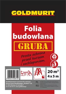 Folia Budowlana LDPE Gruba 4x5m Goldmurit - Folie i taśmy malarskie - miniaturka - grafika 1