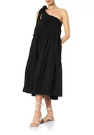 Sukienki - goldenpoint Mare damska długa sukienka na jedno ramię, czarny, S - miniaturka - grafika 1