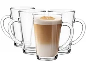 Herbata - Glasmark KROSNO 1992 zestaw szklanek do kawy szklanki do herbaty z uchwytem 4-częściowy 300 ml kawa herbata latte szklane filiżanki filiżanki szklanki do picia można myć w zmywarce Iwo - miniaturka - grafika 1