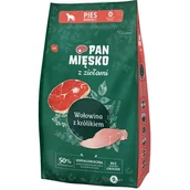 Sucha karma dla psów - Pan Mięsko z Ziołami wołowina z królikiem M sucha karma dla psa waga 9 kg - miniaturka - grafika 1