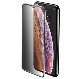 Baseus Full-screen szkło hartowane 3D Privacy na cały ekran z filtrem prywatyzującym i osłoną na głośnik Apple iPhone 11 Pro Max / iPhone XS Max czarny (SGAPIPH65-WC01) - Szkła hartowane na telefon - miniaturka - grafika 1
