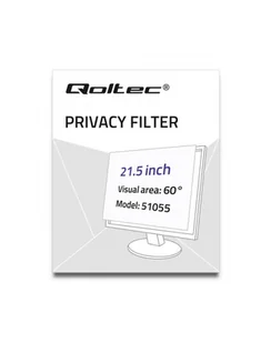 Qoltec Filtr prywatyzujący RODO | 21,5" | 16:9 (51055) - Filtry prywatyzujące - miniaturka - grafika 3