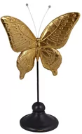 Figurki dekoracyjne - Motyl złoty na czarnej podstawie duży - miniaturka - grafika 1