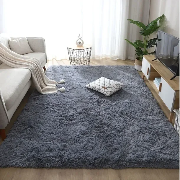 Pluszowy Dywan Shaggy Puszysty Do Salonu Miękki 100x150 Prostokąt Futrzany