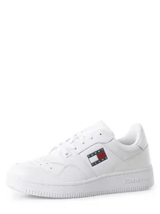 Tommy Jeans - Damskie tenisówki ze skóry, biały - Trampki damskie - miniaturka - grafika 1