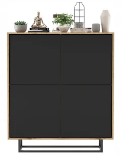 Komoda Rtv Loft szafka Loft wotan czarny Mat 113cm - Komody - miniaturka - grafika 1