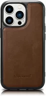 Etui i futerały do telefonów - iCarer Leather Oil Wax etui pokryte naturalną skórą do iPhone 14 Pro (kompatybilne z MagSafe) brązowy (WMI14220718-BN) - miniaturka - grafika 1