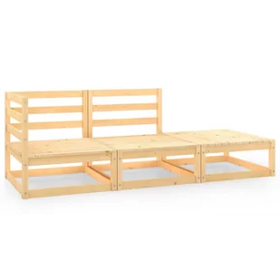 vidaXL 3-cz zestaw mebli ogrodowych lite drewno sosnowe 805700 - Meble ogrodowe - miniaturka - grafika 1