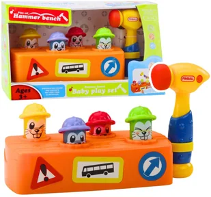 Zabawka Interaktywna Kolorowy Tłuczek Młotek Chomiki Roboty Drogowe - Roboty dla dzieci - miniaturka - grafika 1