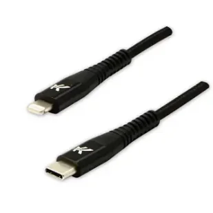 Kabel USB Logo USB-C - Lightning 1 m Czarny - Kable USB - miniaturka - grafika 1