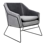 Fotele i krzesła biurowe - King Home Fotel EMMA VELVET ciemny szary welur podstawa czarna MSE011000308.V23 - miniaturka - grafika 1