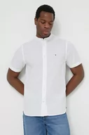 Koszule męskie - Tommy Hilfiger koszula bawełniana męska kolor biały regular ze stójką - miniaturka - grafika 1