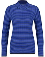 Swetry damskie - Gerry Weber Damski sweter 978003-35710, niebieski w paski, 34 - miniaturka - grafika 1