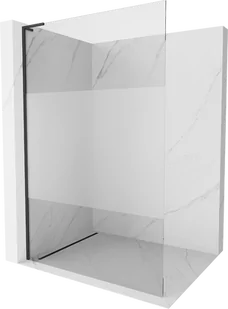 Mexen Kioto L ścianka prysznicowa Walk-in 120 x 200 cm, transparent/szron, czarna - 800-120-103-70-35 - Ścianki i drzwi prysznicowe - miniaturka - grafika 1