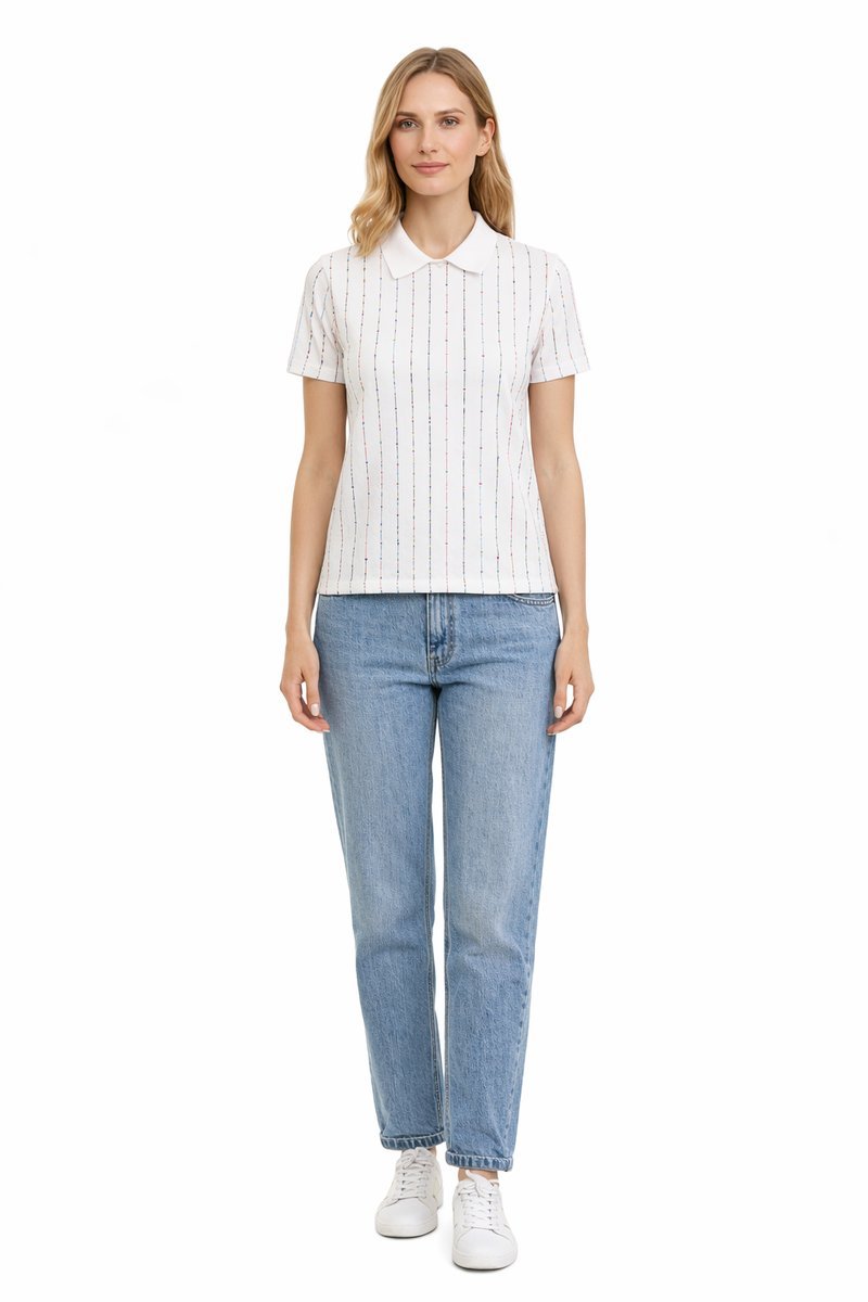 TOMMY HILFIGER KOSZULKA POLO BEŻOWA Z PASKIEM BAWEŁNIANA KLASYCZNA XS 1I4A