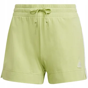 Spodenki damskie adidas Essentials Slim 3-Stripes Shorts zielone HE9361 XS - Spodenki damskie - miniaturka - grafika 1