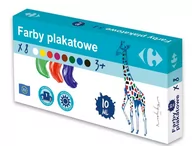 Przybory szkolne - Carrefour Farby Plakatowe 8 kolorów 10 ml mix - miniaturka - grafika 1