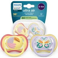 Smoczki do butelek - Smoczek PHILIPS Avent Ultra Air 0-6 m SCF087/04 Wielokolorowy (2 sztuki) - miniaturka - grafika 1