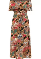 Sukienki - aleva Damska sukienka midi 19223067-AL04, czerwona wielokolorowa, S, czerwony, wielokolorowy., S - miniaturka - grafika 1