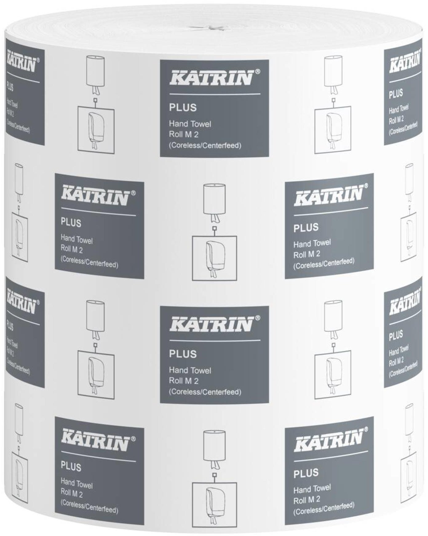 Aftørringspapir Katrin Plus M2 2-la 23cmx167m 6rl/kar 448610 - 6 ruller pr. karton