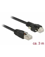 Kable miedziane - Delock Patch cable m Schraube Cat.6 3m black (85669) - miniaturka - grafika 1