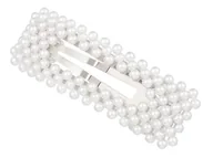 Ozdoby do włosów - SPINKA DO WŁOSÓW perełki PERŁY prostokątna SREBRNA - miniaturka - grafika 1