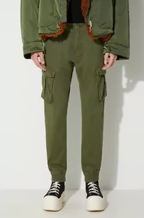 Spodnie męskie - Alpha Industries spodnie męskie kolor zielony - grafika 1